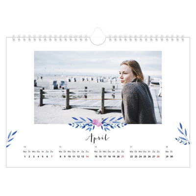 Fotokalender A4 — Bloemen illustraties [April]