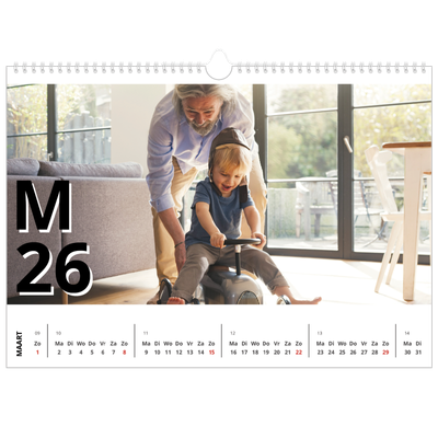 Fotokalender A3 — Letter stijl [Maart]