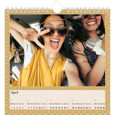 Jaarkalenders vierkant — Geometrisch [April]