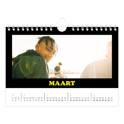 Fotokalender A5 — Vrolijke typo [Maart]
