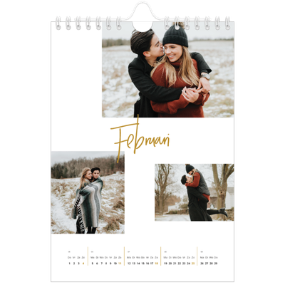 Fotokalender A5 — Goudkleurige letters [Februari]