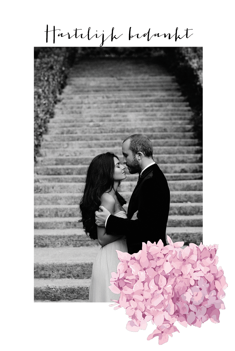 Bedankkaarten — Lila bloemen