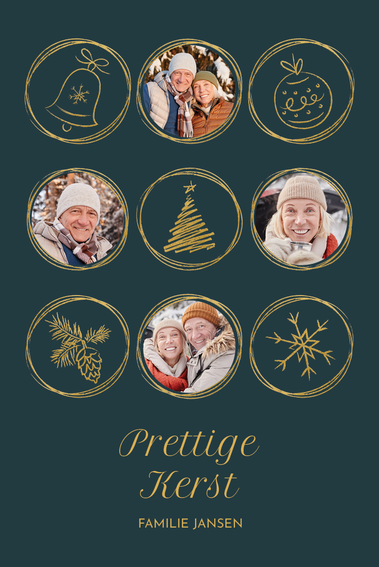 Fotokaarten — Feestelijke cirkels donker