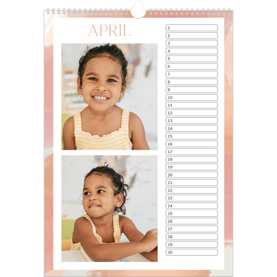 Verjaardagskalenders A3 — Verfkwast effect [April]