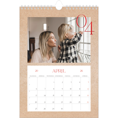 Fotokalender A4 (20 x 30 cm) — Rode stippen [April]
