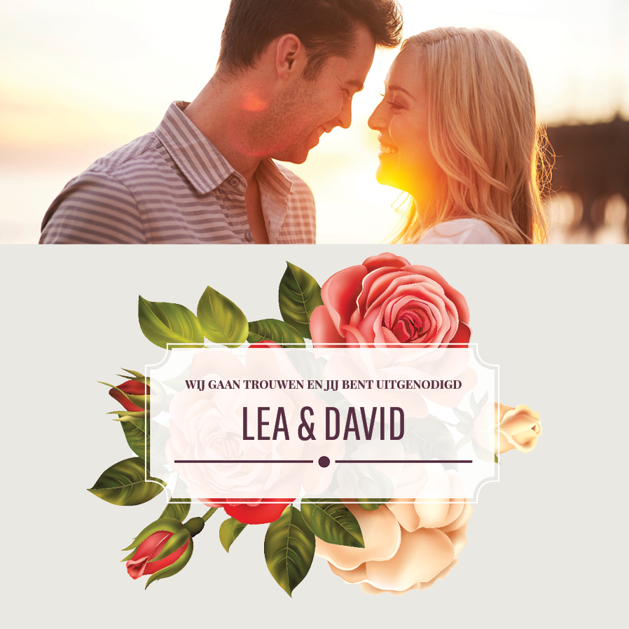 Uitnodigingen — Vintage rozen