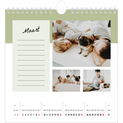 Jaarkalenders vierkant — Kalender Lijst [Maart]