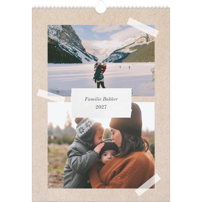 A3 Familieplanners — Natuurlijke handcraft - gezinsplanner 5 personen [omslag]