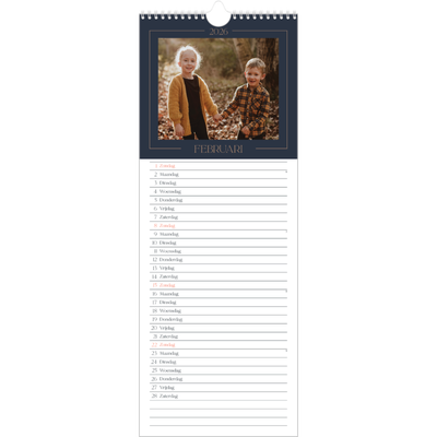 Smalle kalender  — Pruisisch blauw [Februari]