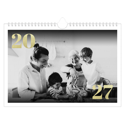 Fotokalender A4 — Grote glitter cijfers [omslag]