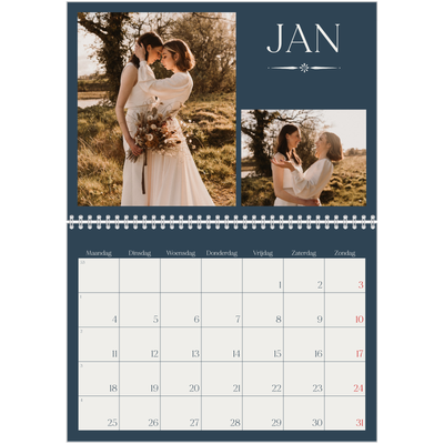 Fotokalender A4 Dubbel (30 x 40 cm) — Leisteen & schreef [Januari]