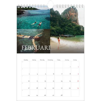 Fotokalender A4 (20 x 30 cm) — Eenvoudige letters [Februari]