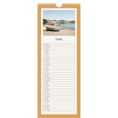 Smalle kalender  — Klassieke kleuren [April]