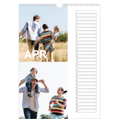 Verjaardagskalenders A3 — Grote maandaanduiding [April]