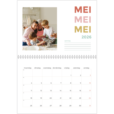 Fotokalender A4 Dubbel (30 x 40 cm) — Bont gekleurd [omslag]