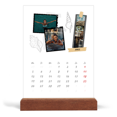 Bureaukalender met houten standaard  — Plakboek flair [April]