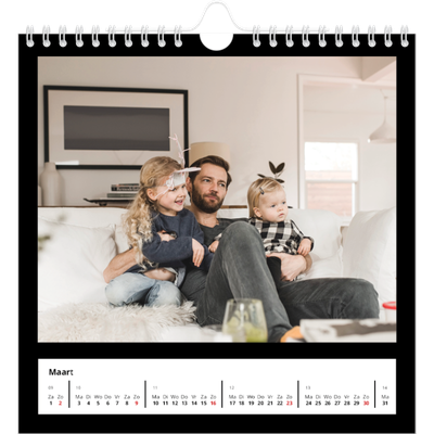 Jaarkalenders vierkant — Foto in zwart kader [Maart]