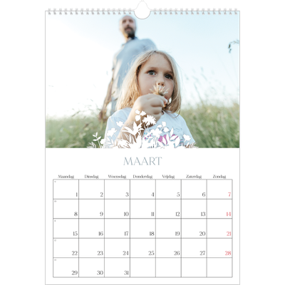 A3 Jaarkalenders — Bloemen motief [Maart]
