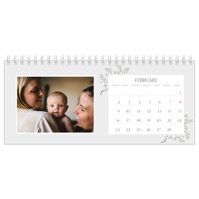 Bureaukalenders — Hand gemaakte bloemen [Februari]