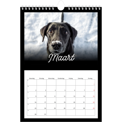 Fotokalender A4 (20 x 30 cm) — Zwart [Maart]