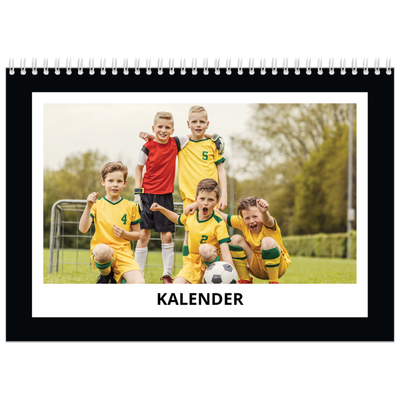 Fotokalender A4 Dubbel (30 x 40 cm) — Compleet zwart kader [omslag]