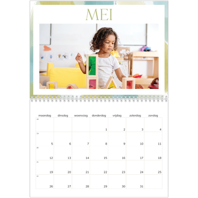 Fotokalender A4 Dubbel (30 x 40 cm) — Verfkwast effect [omslag]