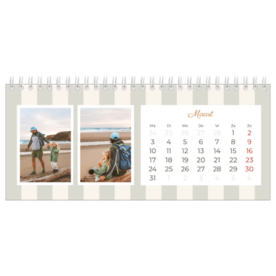 Bureaukalenders — Schrift en strepen [Maart]