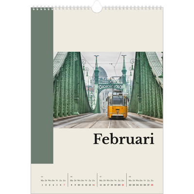 A3 Jaarkalenders — Bezienswaardigheden van de wereld [Februari]