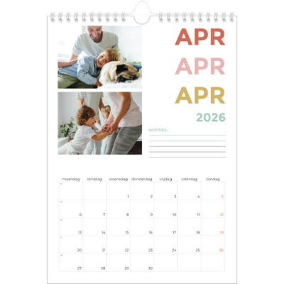 Fotokalender A4 (20 x 30 cm) — Bont gekleurd [April]