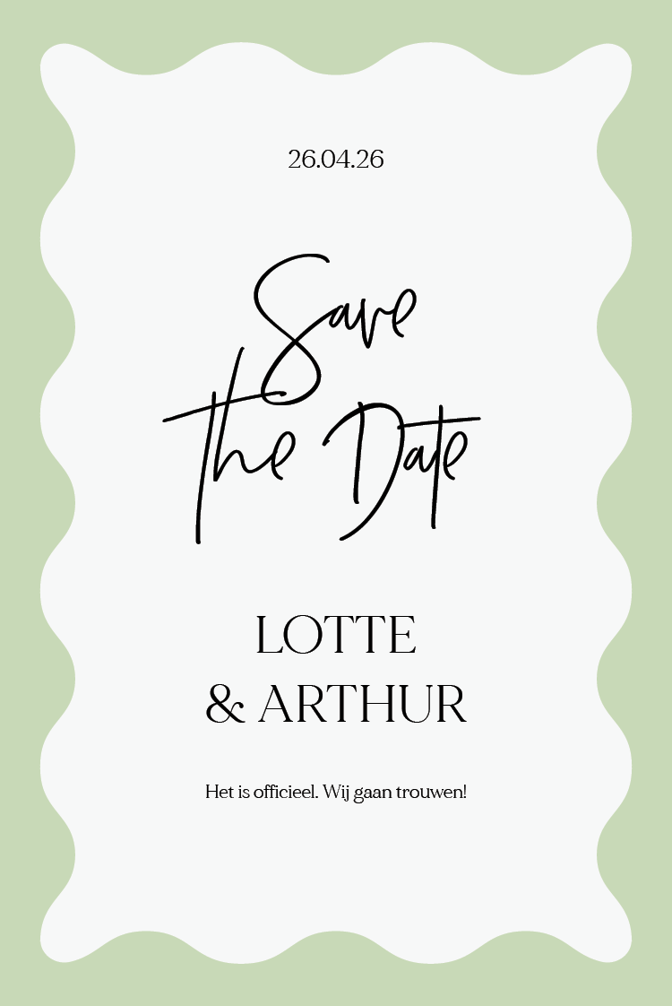 Save the date — Pastel golfjes