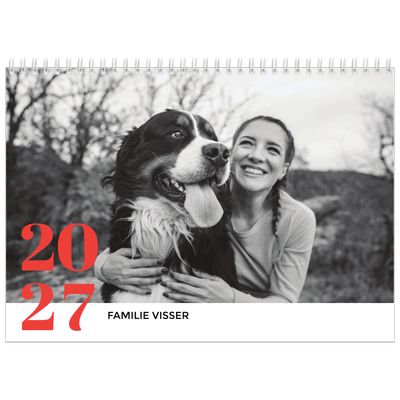 Fotokalender A4 Dubbel (30 x 40 cm) — Een dikgedrukt jaar [omslag]