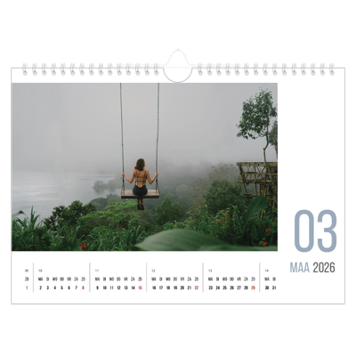 Fotokalender A4 — Maandnummers [Maart]