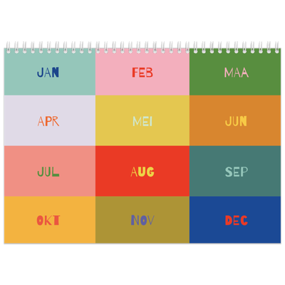Fotokalender A4 Dubbel (30 x 40 cm) — Vrolijk & Kleurrijk [omslag]