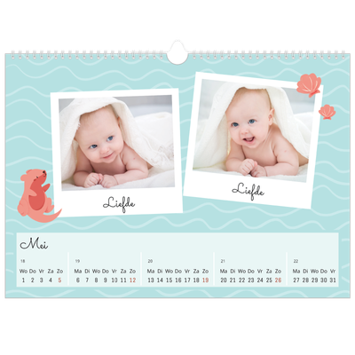 Fotokalender A3 — Schattige dieren [Mei]