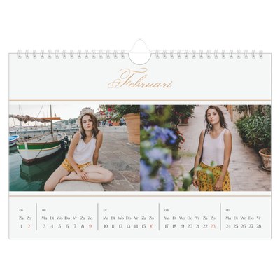 Fotokalender A4 — Goudschrift banner [Februari]