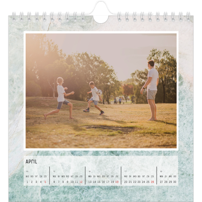 Jaarkalenders vierkant — Gemarmerde achtergrond [April]