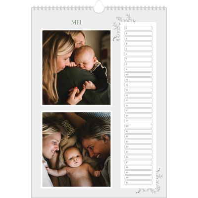 Verjaardagskalenders A3 — Hand gemaakte bloemen [Mei]