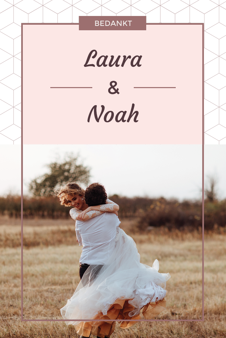 Bedankkaarten — Zacht roze