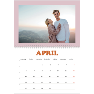 Fotokalender A4 Dubbel (30 x 40 cm) — Retro stijl frames [April]
