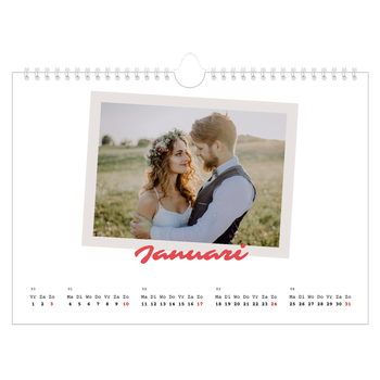 Fotokalender A4 — Karmijnrode handtekening