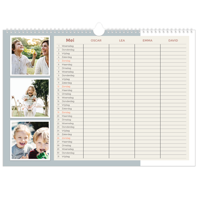 A3 Familieplanners — Aardse tonen - gezinsplanner 4 personen [omslag]