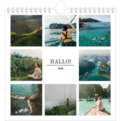 Jaarkalenders vierkant — Eenvoudig blokkenpatroon [omslag]