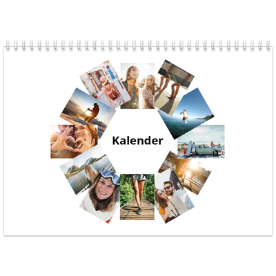 Fotokalender A4 Dubbel (30 x 40 cm) — Collage in blokkenpatroon [omslag]