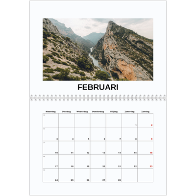 Fotokalender A4 Dubbel (30 x 40 cm) — Eenvoudige foto [Februari]