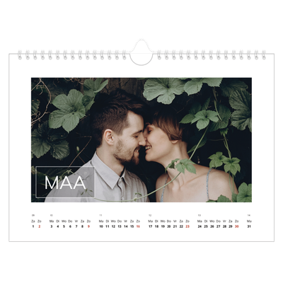 Fotokalender A4 — Overlay van datumvak [Maart]