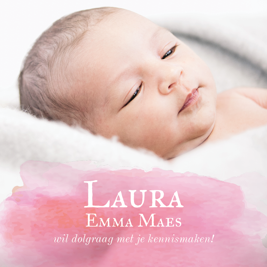 Uitnodigingen — Roze aquarel