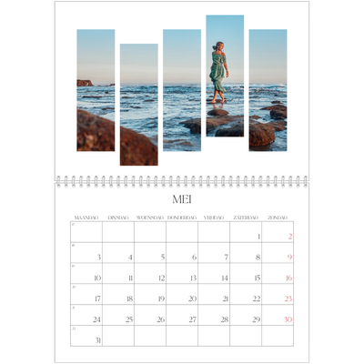 Fotokalender A4 Dubbel (30 x 40 cm) — Reismozaïeken [Mei]