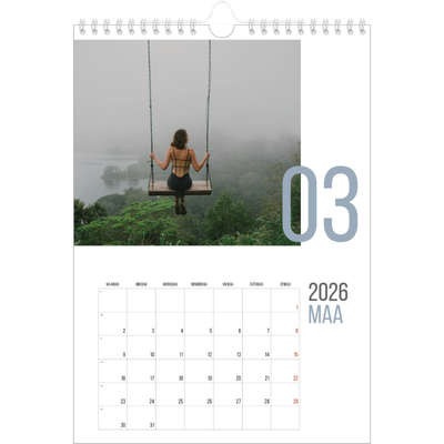 Fotokalender A4 (20 x 30 cm) — Maandnummers [Maart]