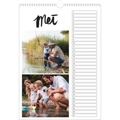 Verjaardagskalenders A3 — Handgeschreven letters [Mei]