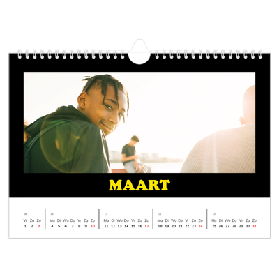 Fotokalender A4 — Vrolijke typo [Maart]